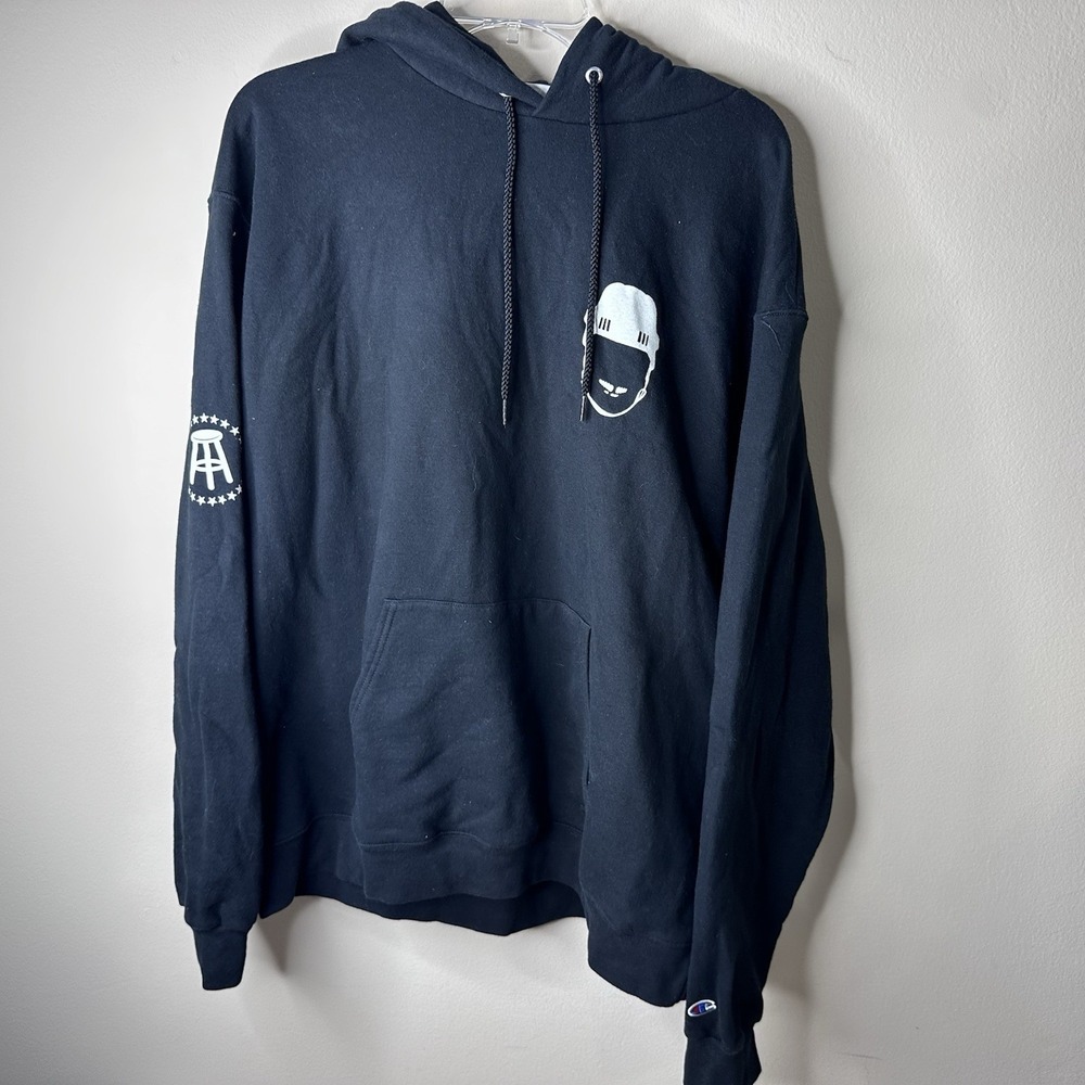 Champion Men XL Hoodie Sweatshirt Black Spittin Chiclets Barstool GF89H